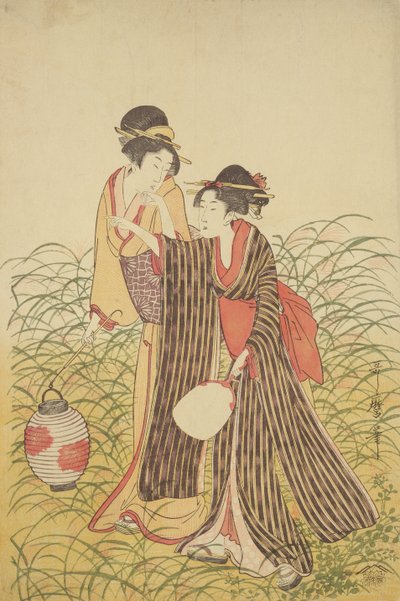 Two Ladies, Edo Period by Toshusai Sharaku